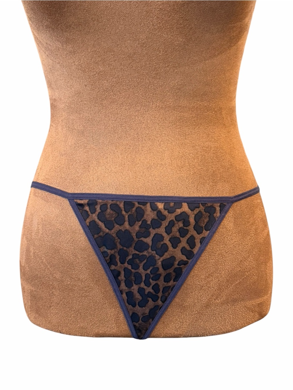 Blue Leopard Smooth Mini G-String‎ Panty Size 1X FREDERICK'S OF HOLLYWOOD New
